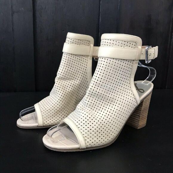 Sam Edelman Leather Peep Toe Emmie Sandals Women's Size 9.5 High Heel Sandals - Picture 1 of 11